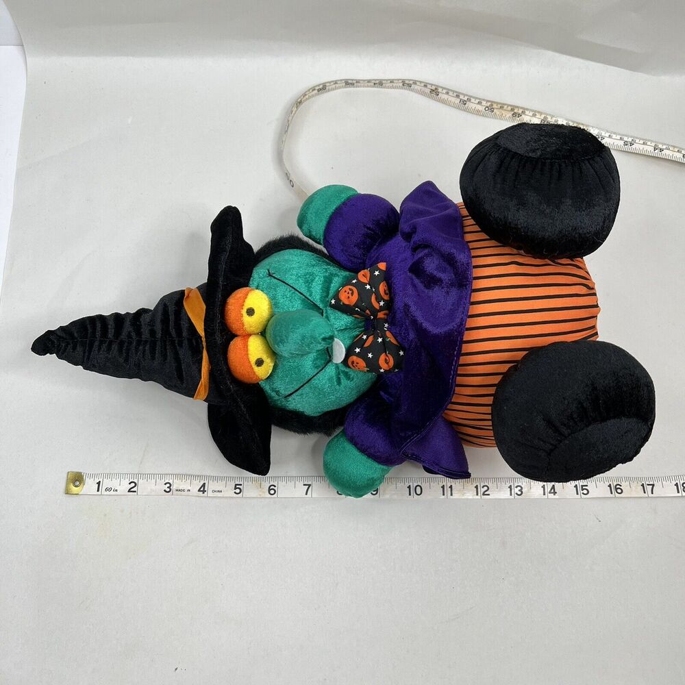 Vintage Dan Dee Sitting Halloween Pumpkin Witch 14" Plush Stuffed Toy - Picture 8 of 8